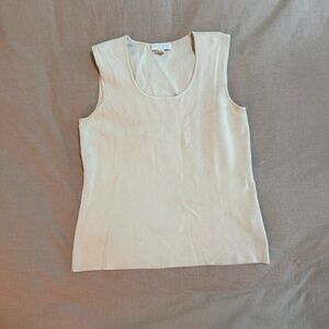 Chárter Club Silk Cream Sleeveless Top